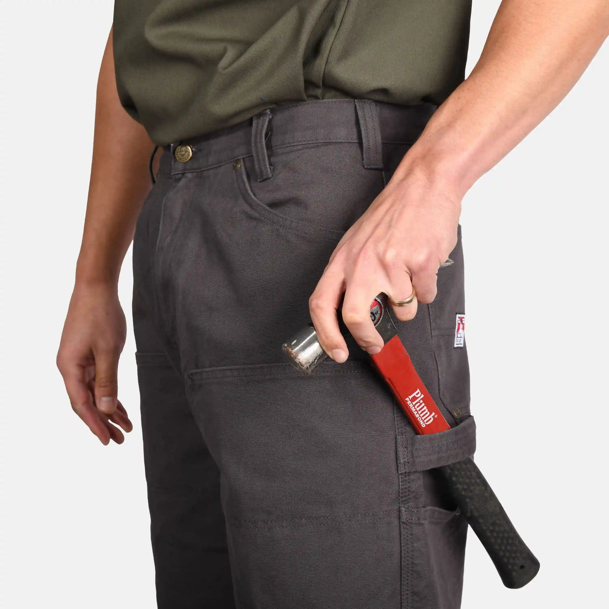 Canvas Double Knee Carpenter Pants - Black