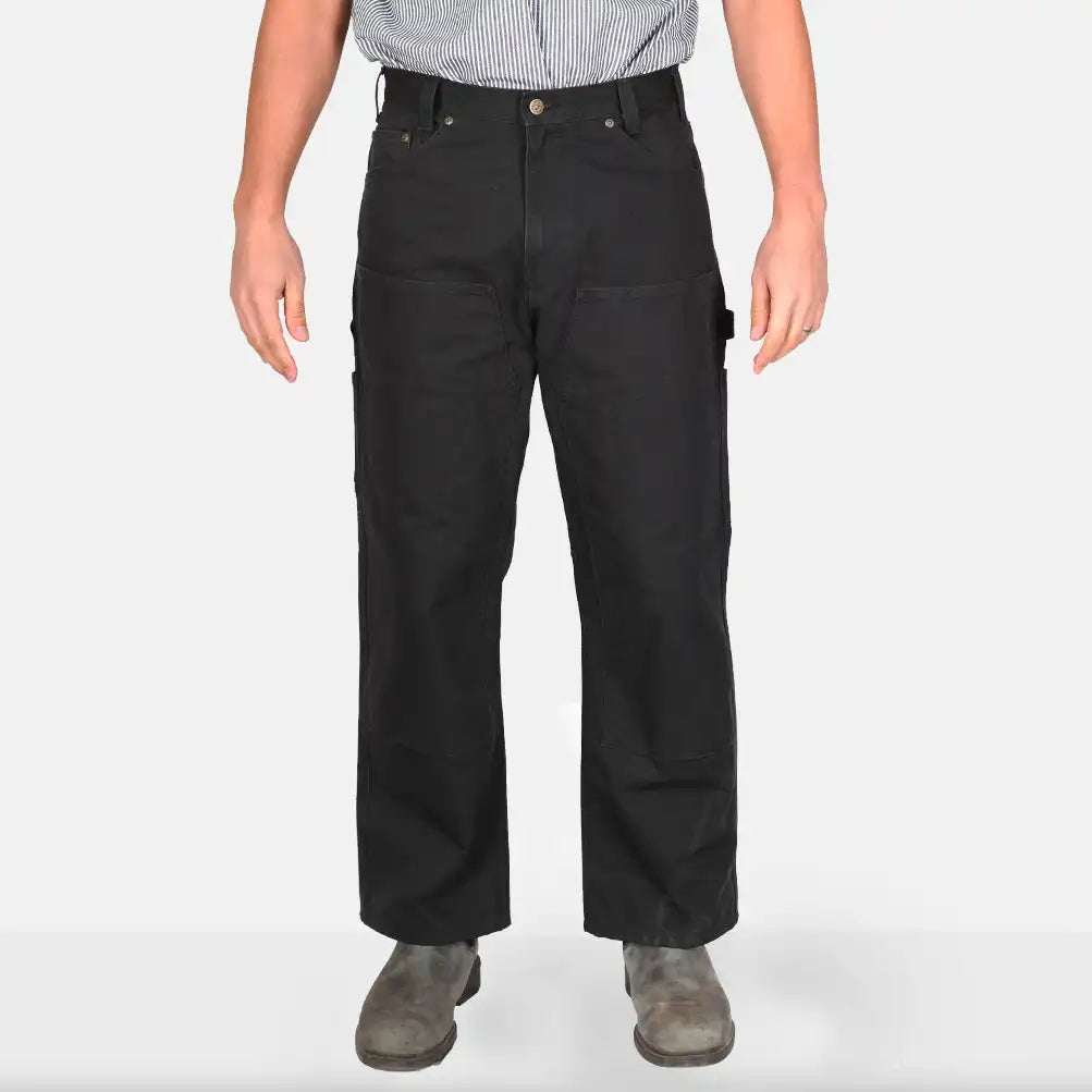 Canvas Double Knee Carpenter Pants - Black